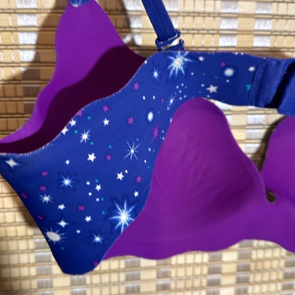 Victoria's Secret Secret Embrace Push Up Bra Blue Night Sky Sparkles 32C - Picture 9 of 14